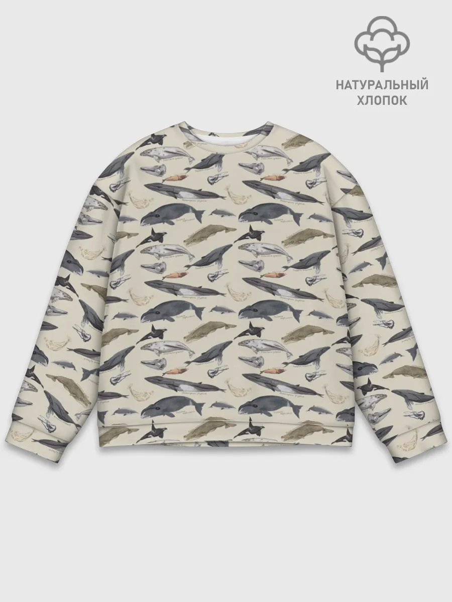 Мужской свитшот базовый / Whales pattern