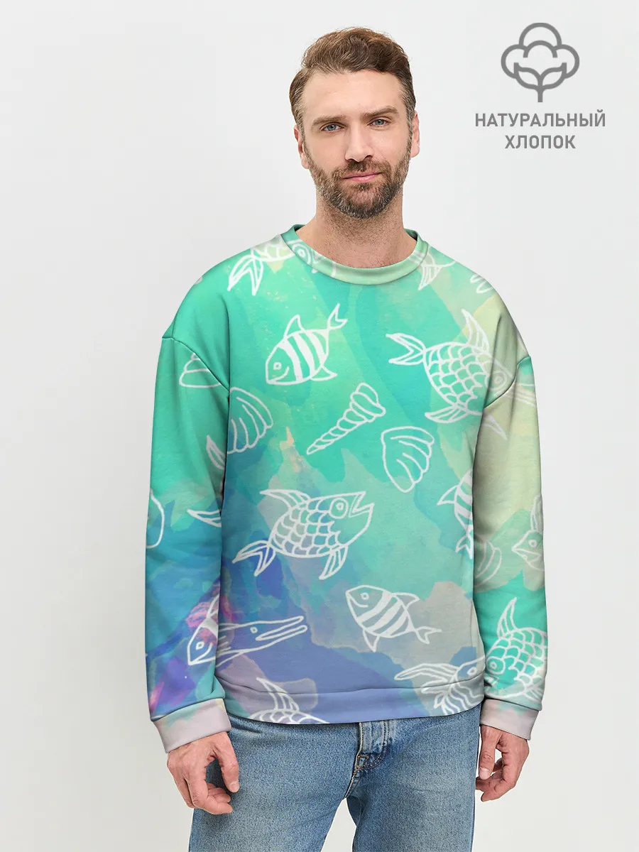 Мужской свитшот базовый / Рыбы