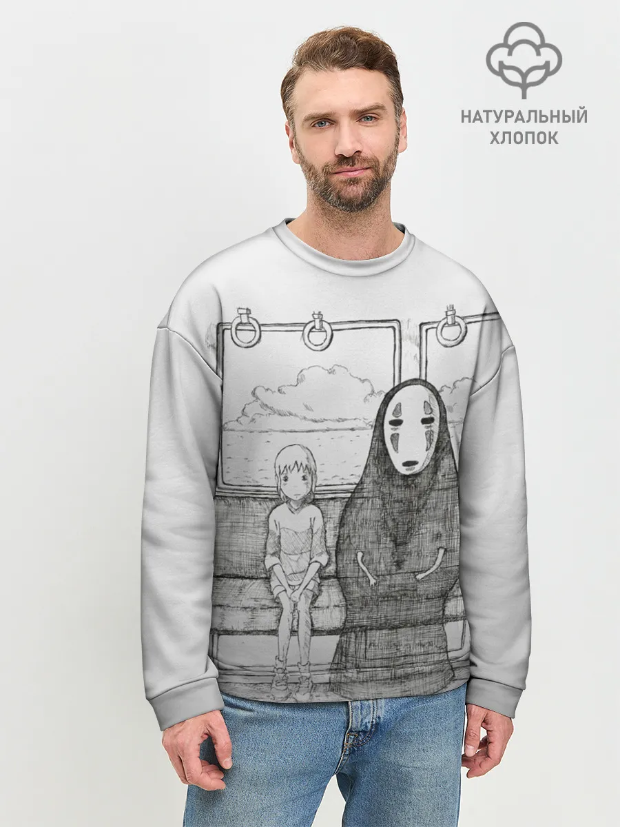 Мужской свитшот базовый / Тихиро и Каонаси