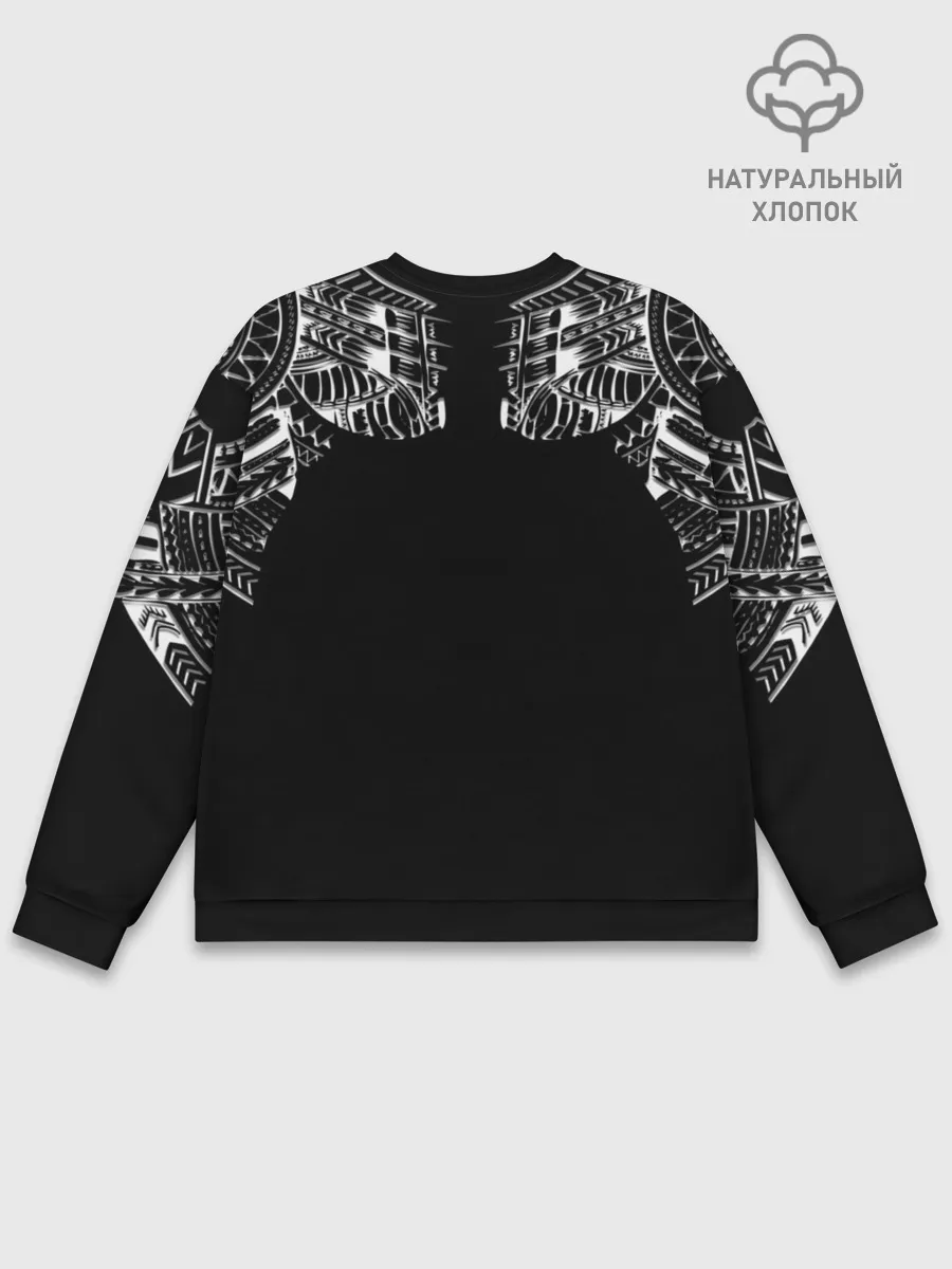 Мужской свитшот базовый / Узор в стиле маори / полинезия