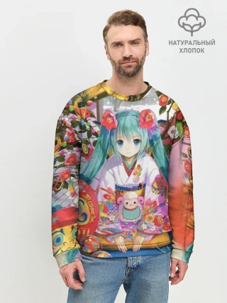 Мужской свитшот базовый / Окно Mika Hatsune