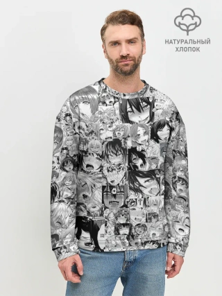 Мужской свитшот базовый / АХЕГАО ЛИЦА | AHEGAO FACES