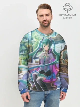 Мужской свитшот базовый / Мика Хацуне за фортепиано