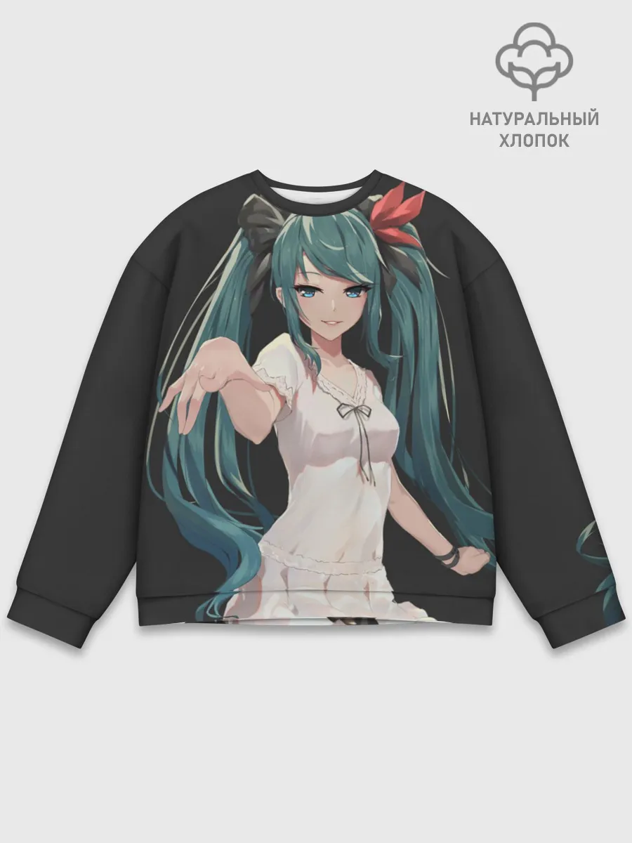 Мужской свитшот базовый / Хацуне Мику с протянутой рукой