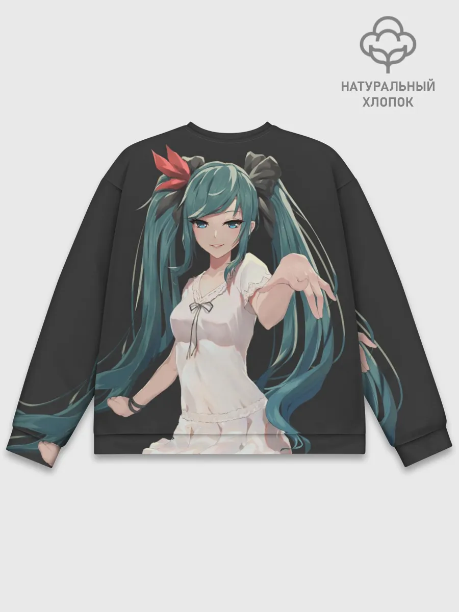 Мужской свитшот базовый / Хацуне Мику с протянутой рукой