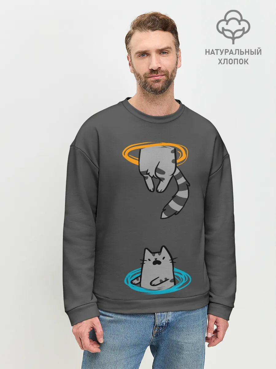 Мужской свитшот базовый / Кот в Портале