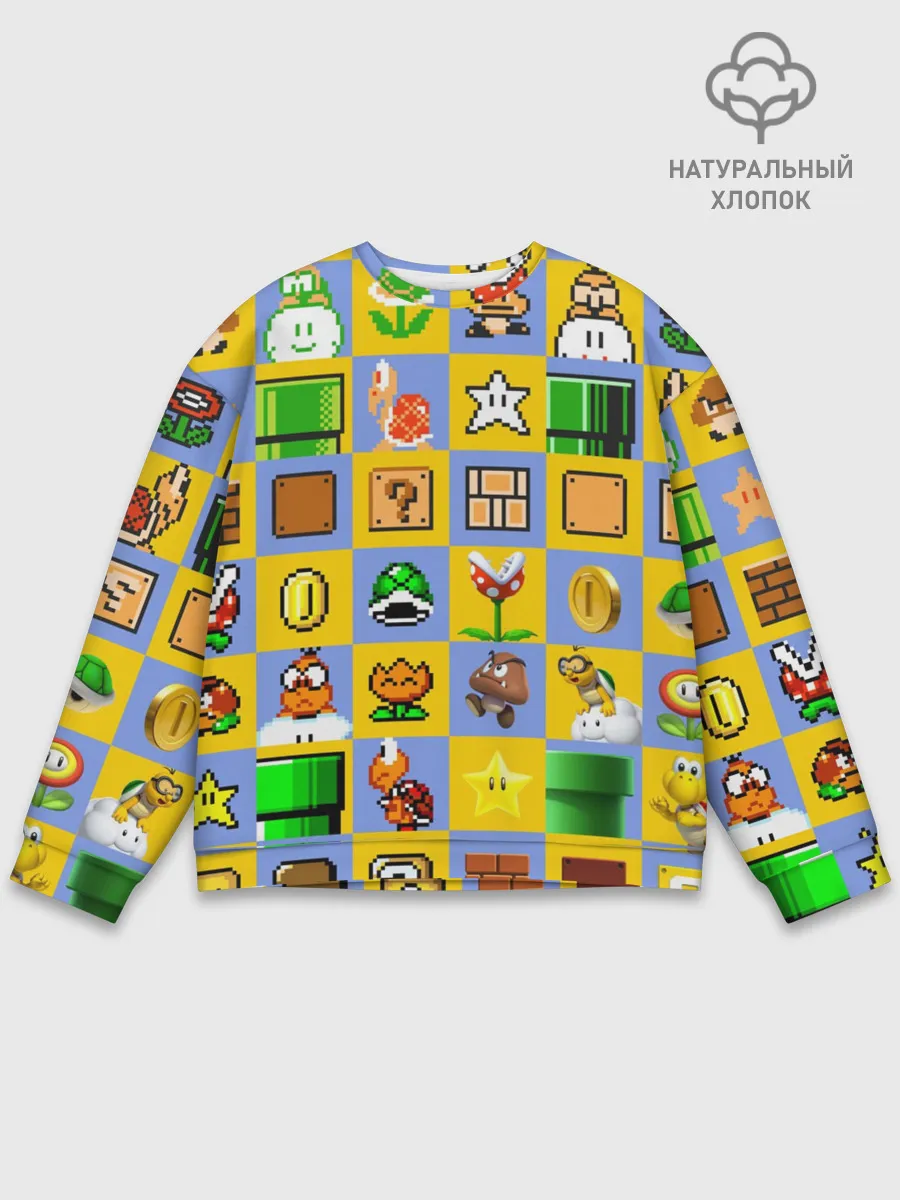 Мужской свитшот базовый / Super Mario Pop art