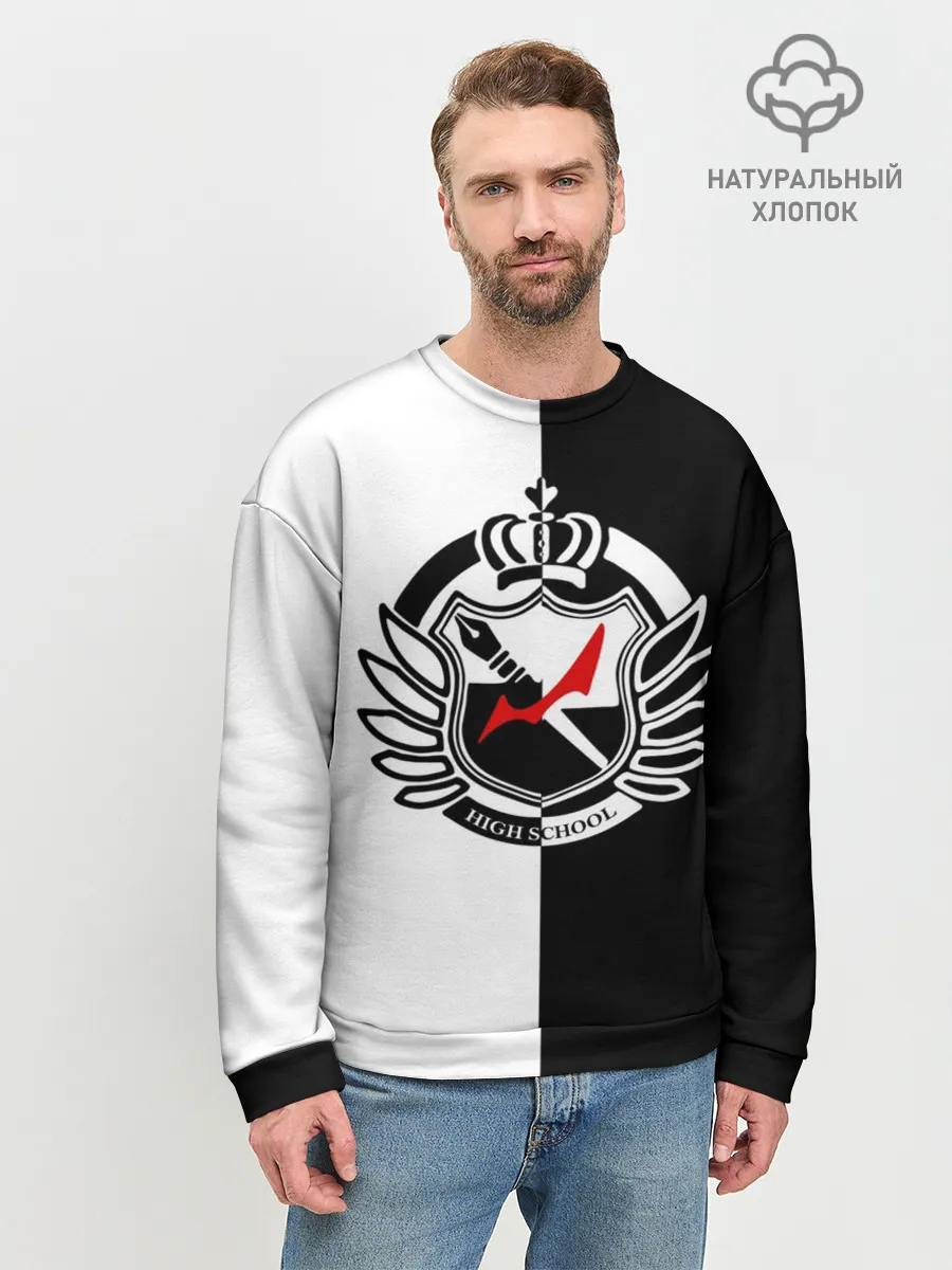 Мужской свитшот базовый / MONOKUMA SCHOOL с фоном