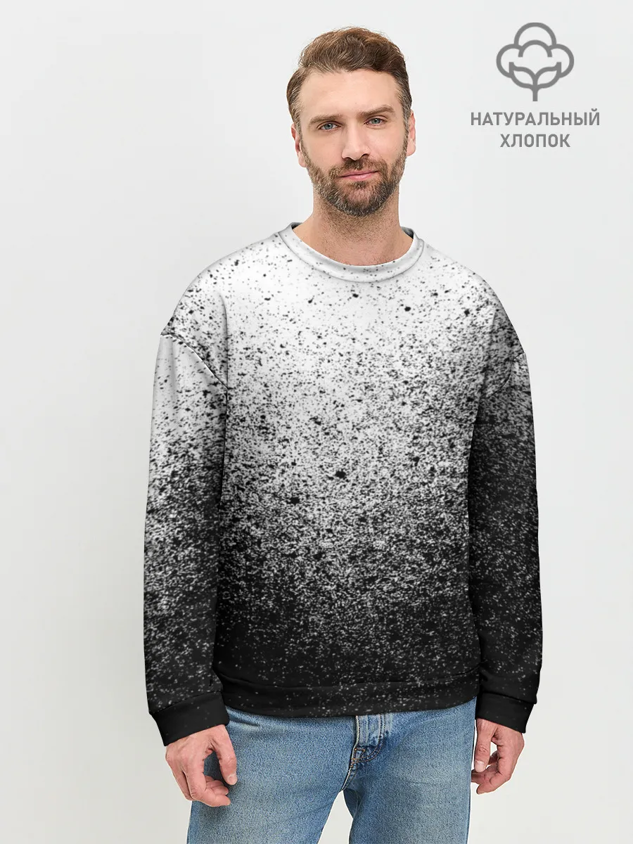 Мужской свитшот базовый / БРЫЗГИ КРАСОК ЧЁРНЫЙ