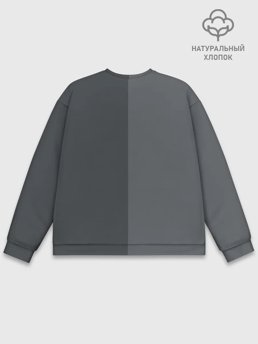 Мужской свитшот базовый / KUROKUMA на сером