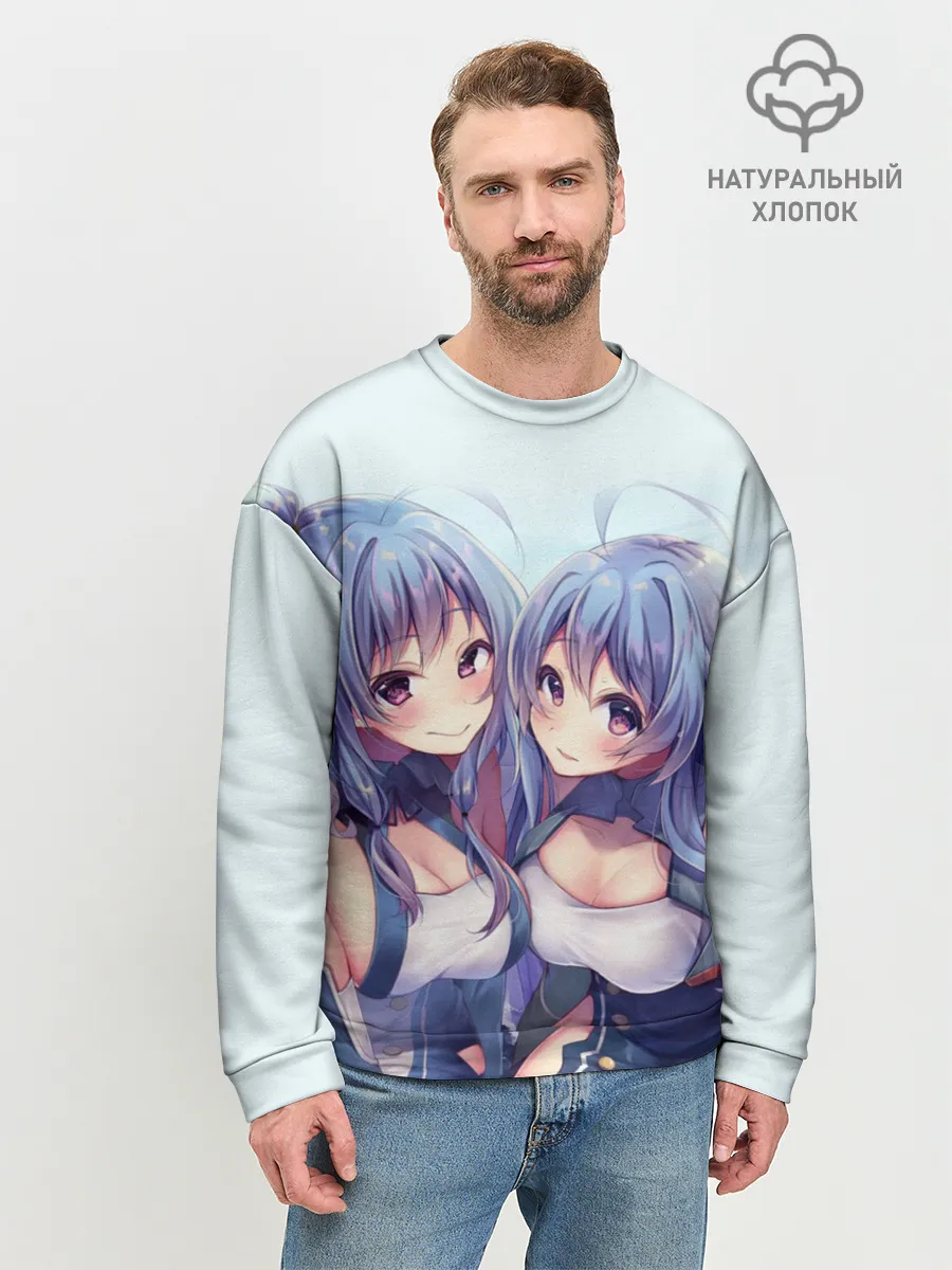 Мужской свитшот базовый / Аниме девочки-двойняшки