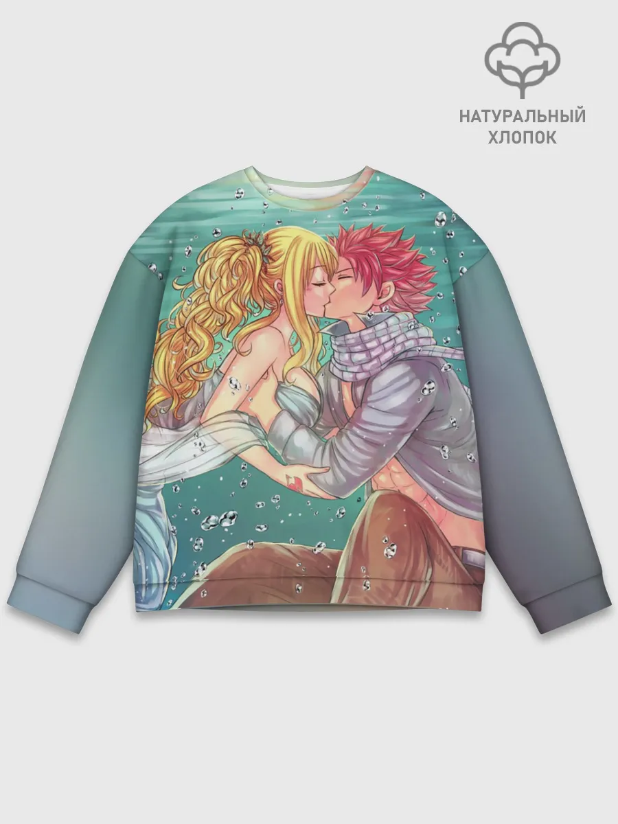 Мужской свитшот базовый / Хвост Феи поцелуй Люси и Нацу