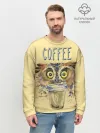 Мужской свитшот базовый / Сова и кофе