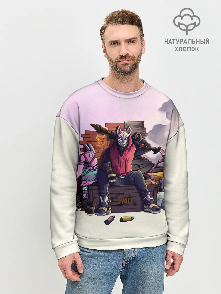 Мужской свитшот базовый / Fortnite. Drift and Lama