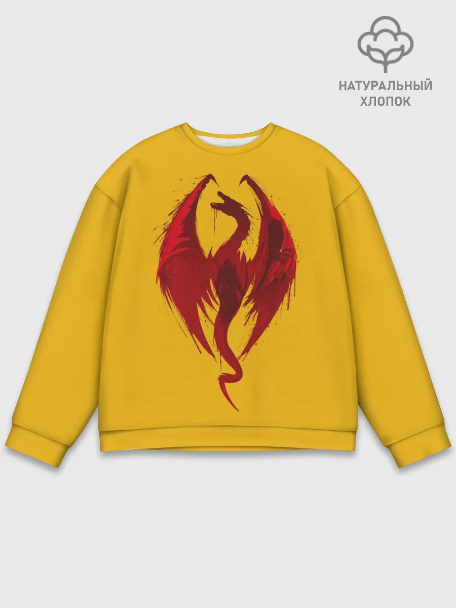 Мужской свитшот базовый / Красный Дракон