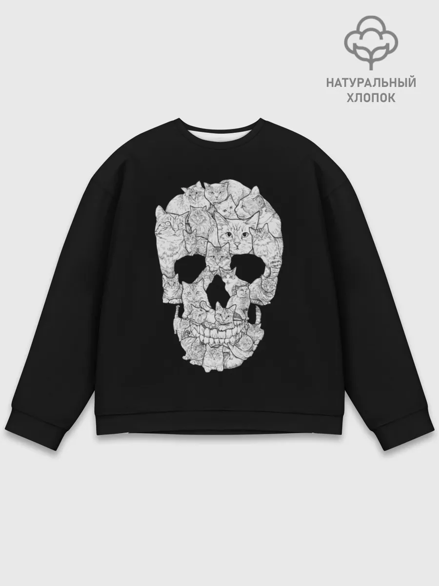 Мужской свитшот базовый / Sketchy Cat Skull