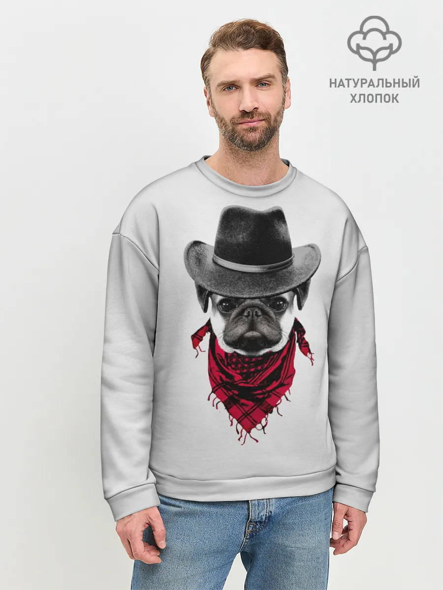 Мужской свитшот базовый / Мопс