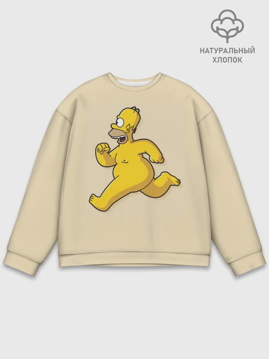 Мужской свитшот базовый / Гомер на Пробежке