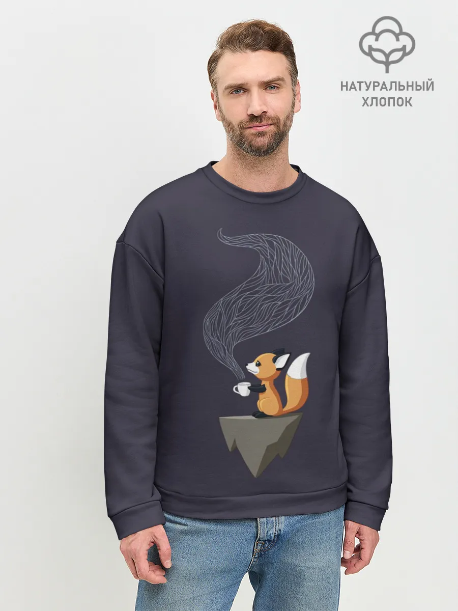 Мужской свитшот базовый / Coffee Fox