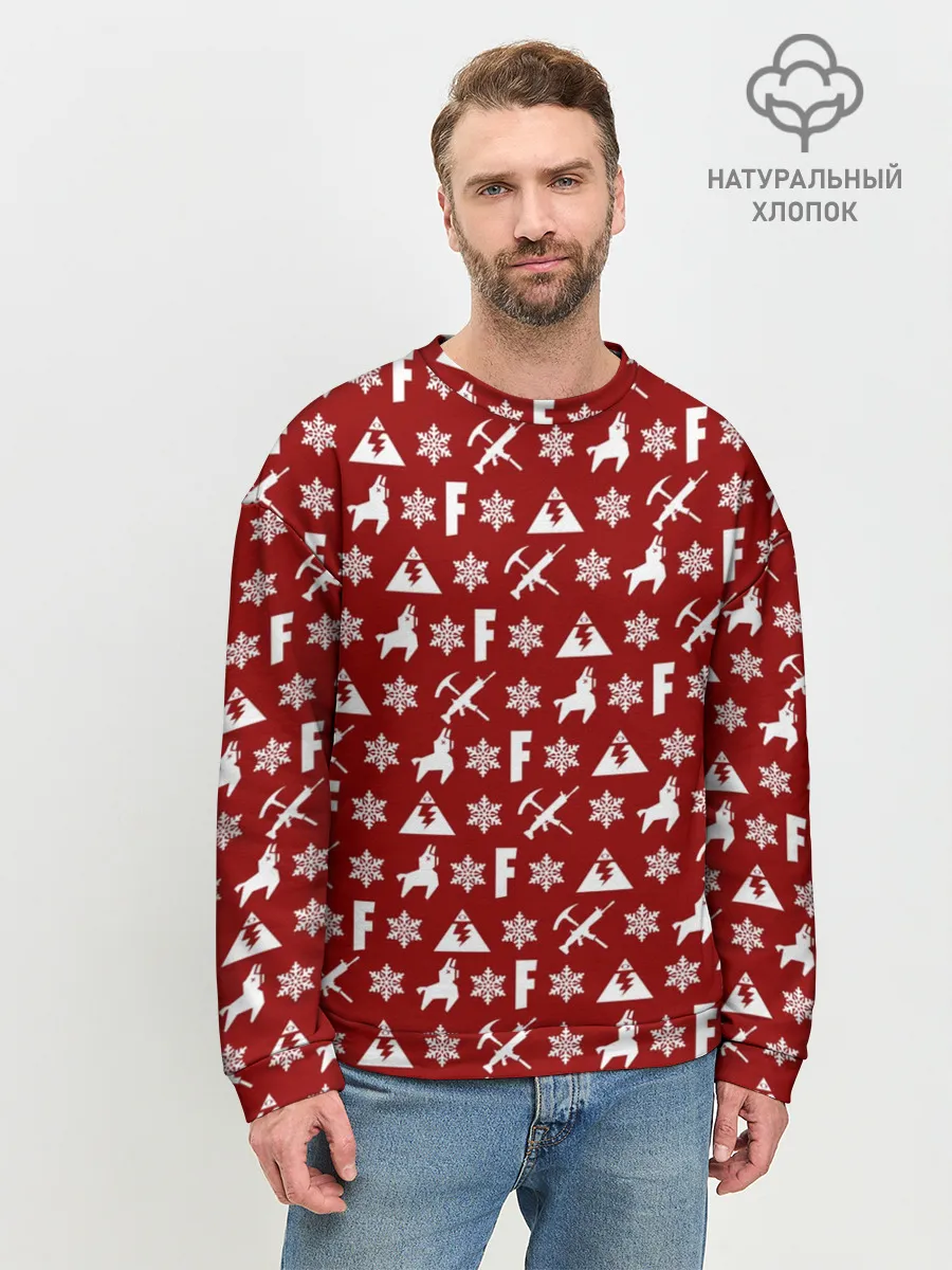 Мужской свитшот базовый / FORTNITE НОВОГОДНИЙ