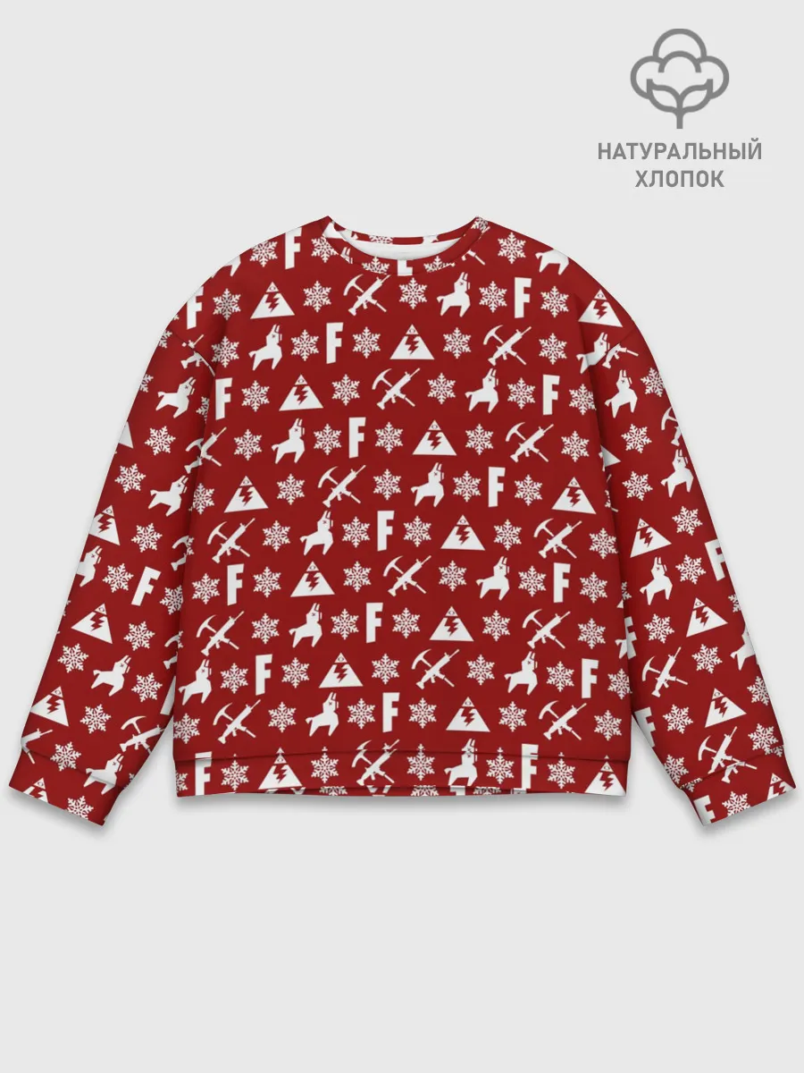 Мужской свитшот базовый / FORTNITE НОВОГОДНИЙ