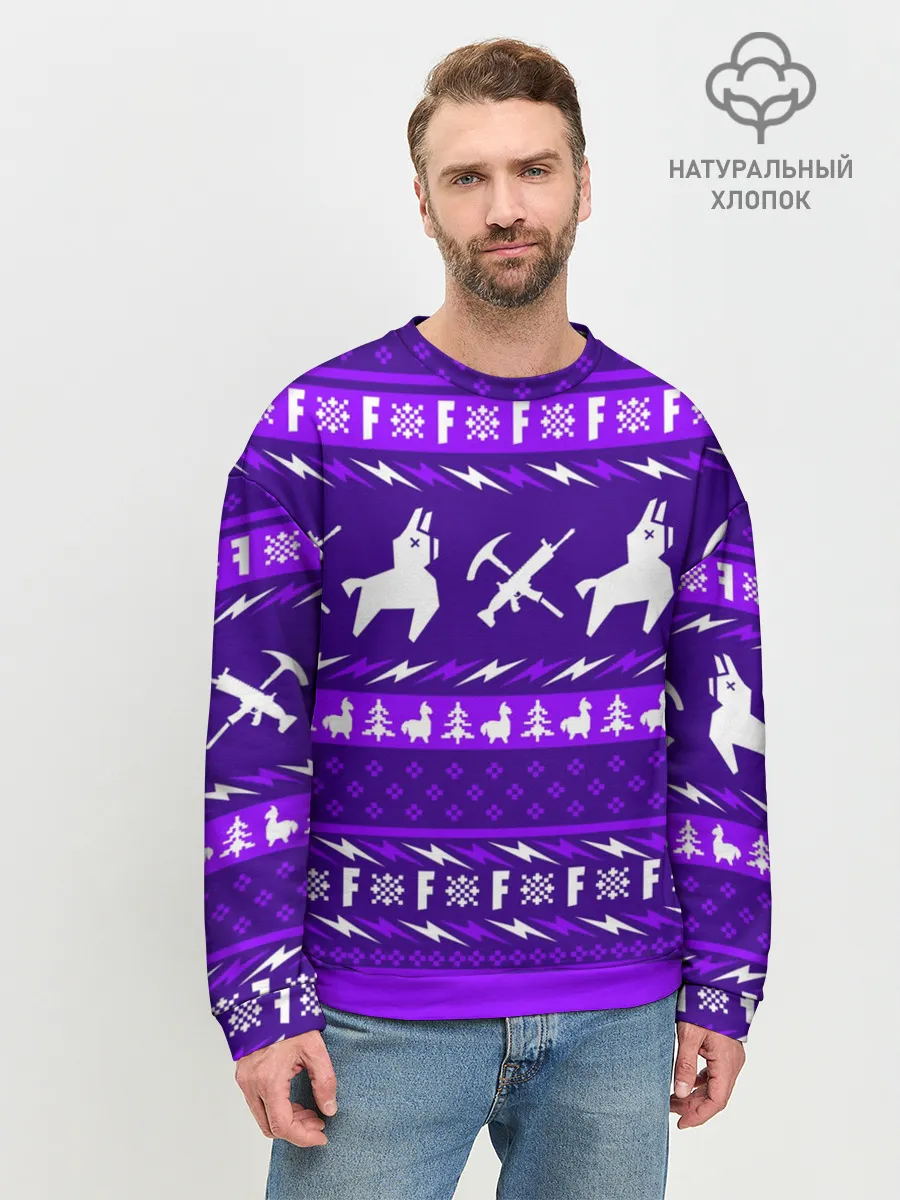 Мужской свитшот базовый / FORTNITE НОВОГОДНИЙ