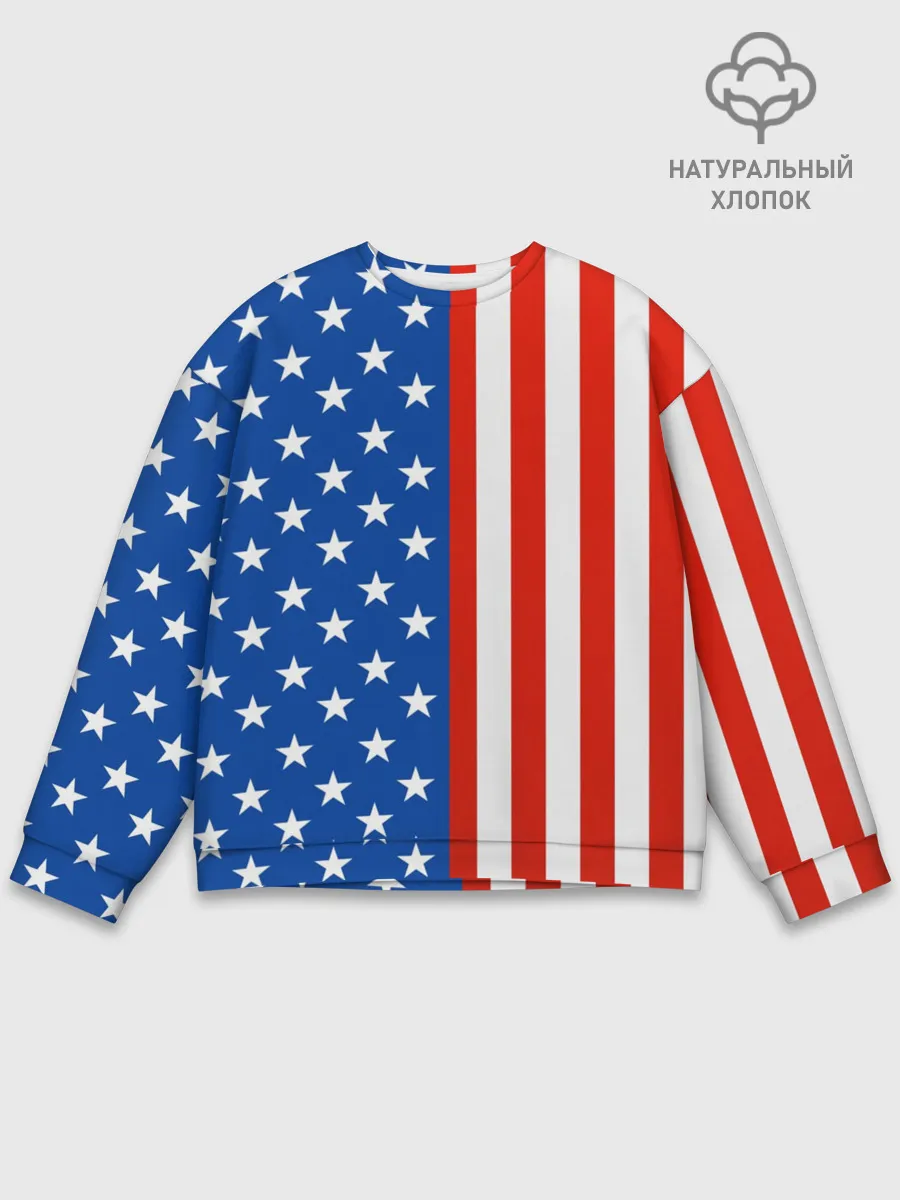 Мужской свитшот базовый / Американский Флаг