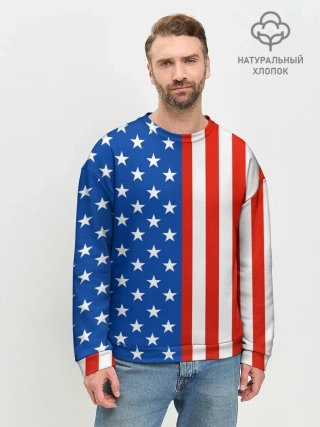 Мужской свитшот базовый / Американский Флаг