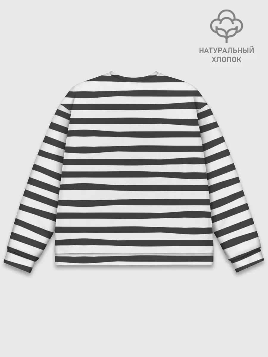 Мужской свитшот базовый / Сердце в полоску