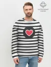 Мужской свитшот базовый / Сердце в полоску