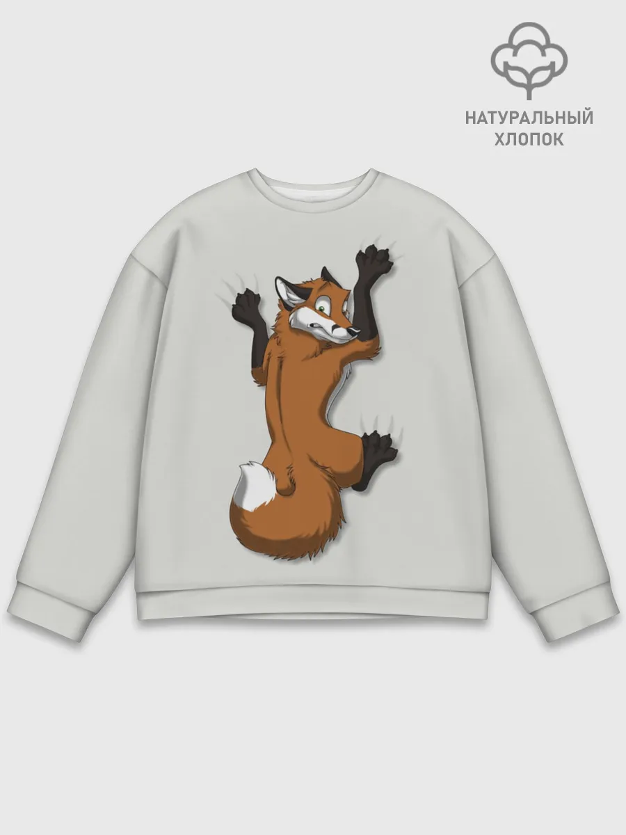 Мужской свитшот базовый / Лис Вцепился