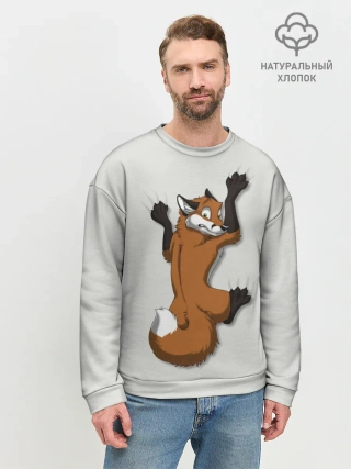Мужской свитшот базовый / Лис Вцепился