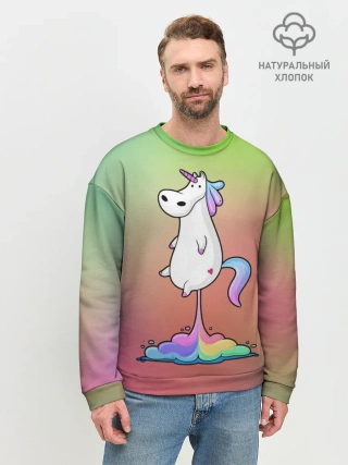 Мужской свитшот базовый / Единорог на Старте