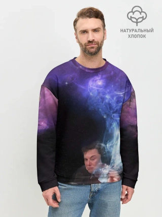 Мужской свитшот базовый / Elon Musk space Илон Маск