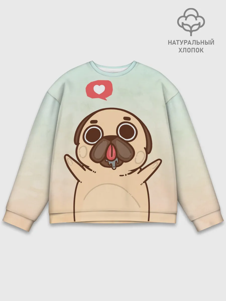 Мужской свитшот базовый / Puglie Pug Like