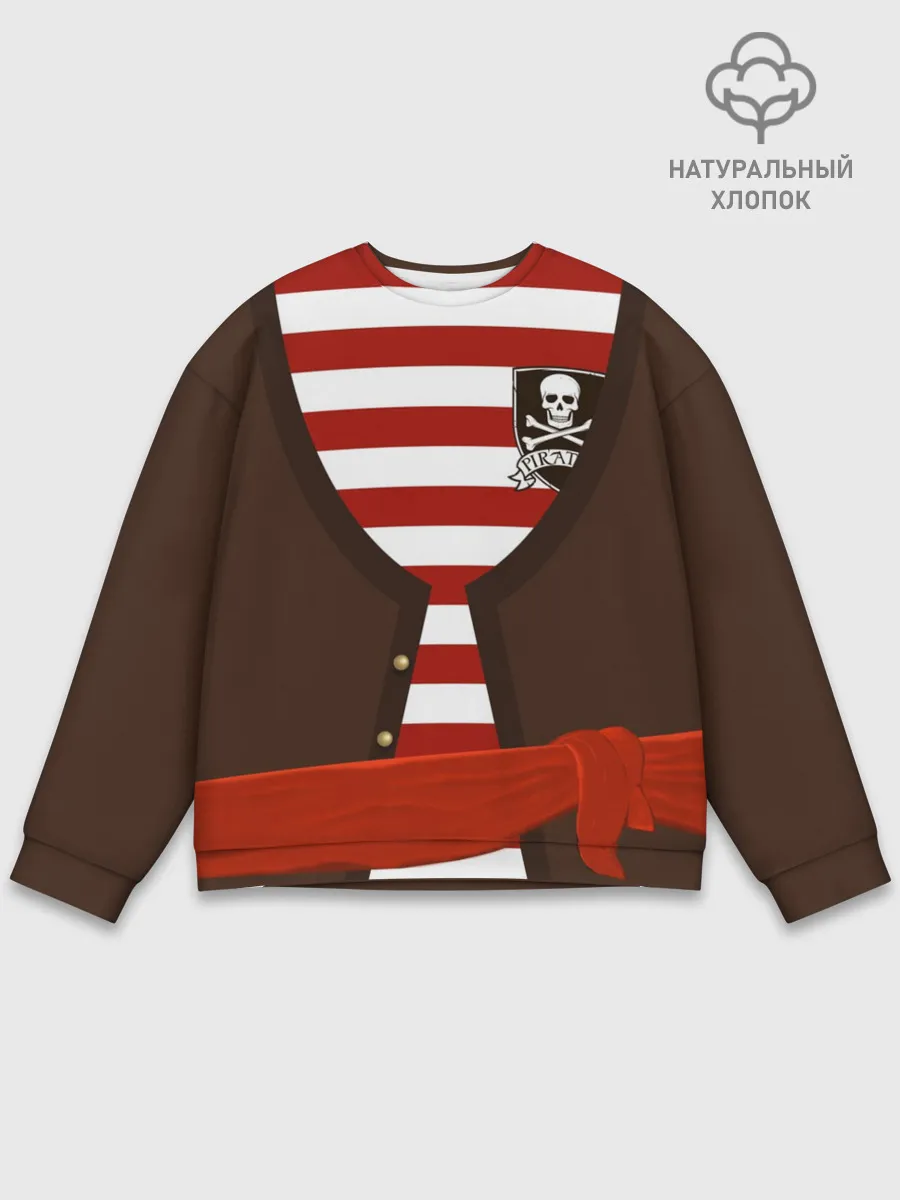 Мужской свитшот базовый / Костюм пирата в красную полоску
