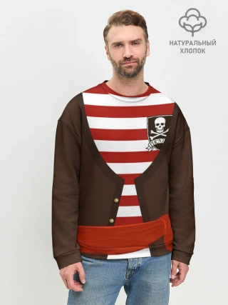 Мужской свитшот базовый / Костюм пирата в красную полоску