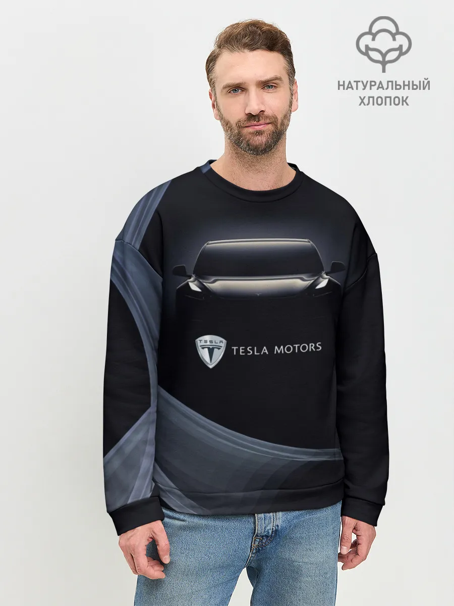 Мужской свитшот базовый / Tesla Model 3