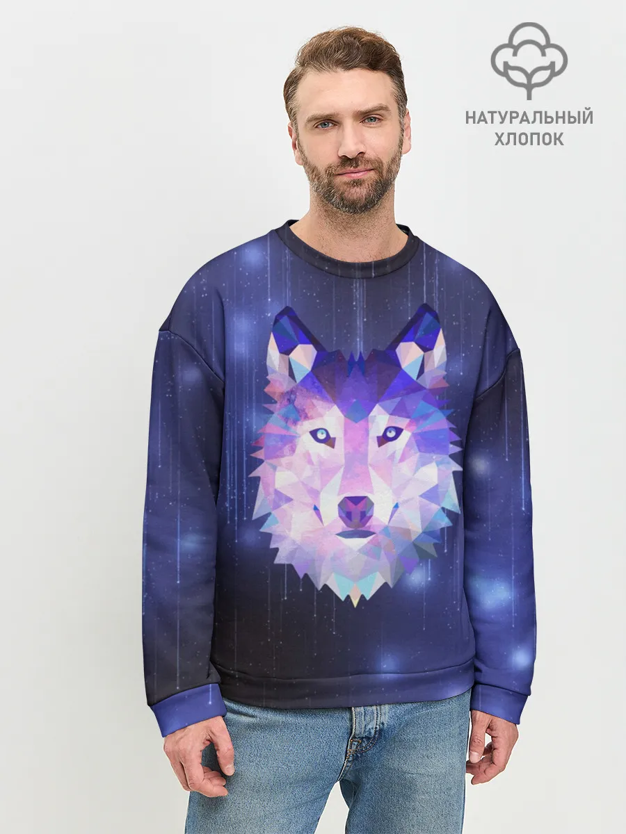Мужской свитшот базовый / Космический Волк