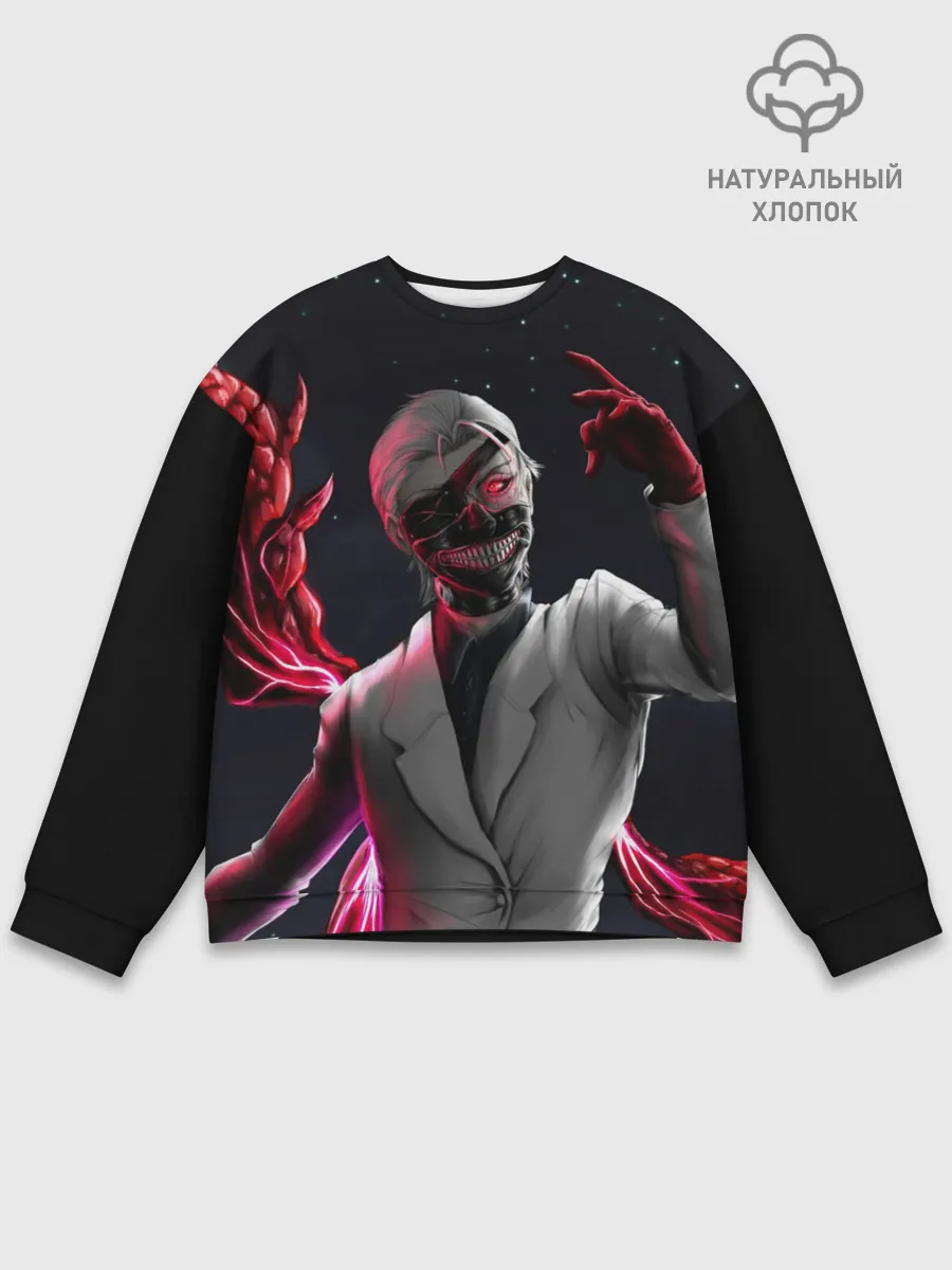 Мужской свитшот базовый / Ken Kaneki машет рукой