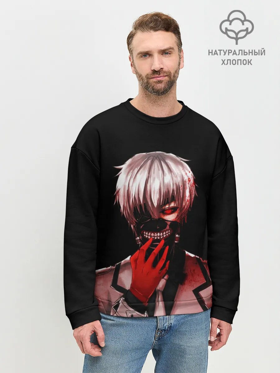 Мужской свитшот базовый / Ken Kaneki в крови