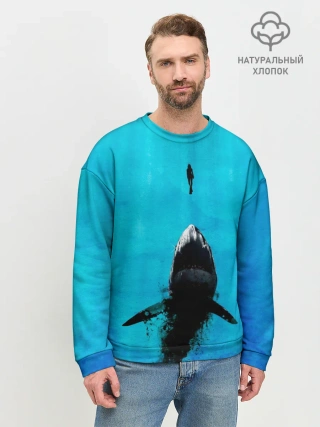 Мужской свитшот базовый / Акула на охоте