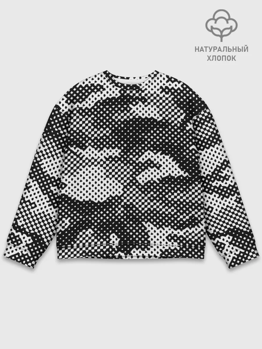 Мужской свитшот базовый / Черный камуфляж