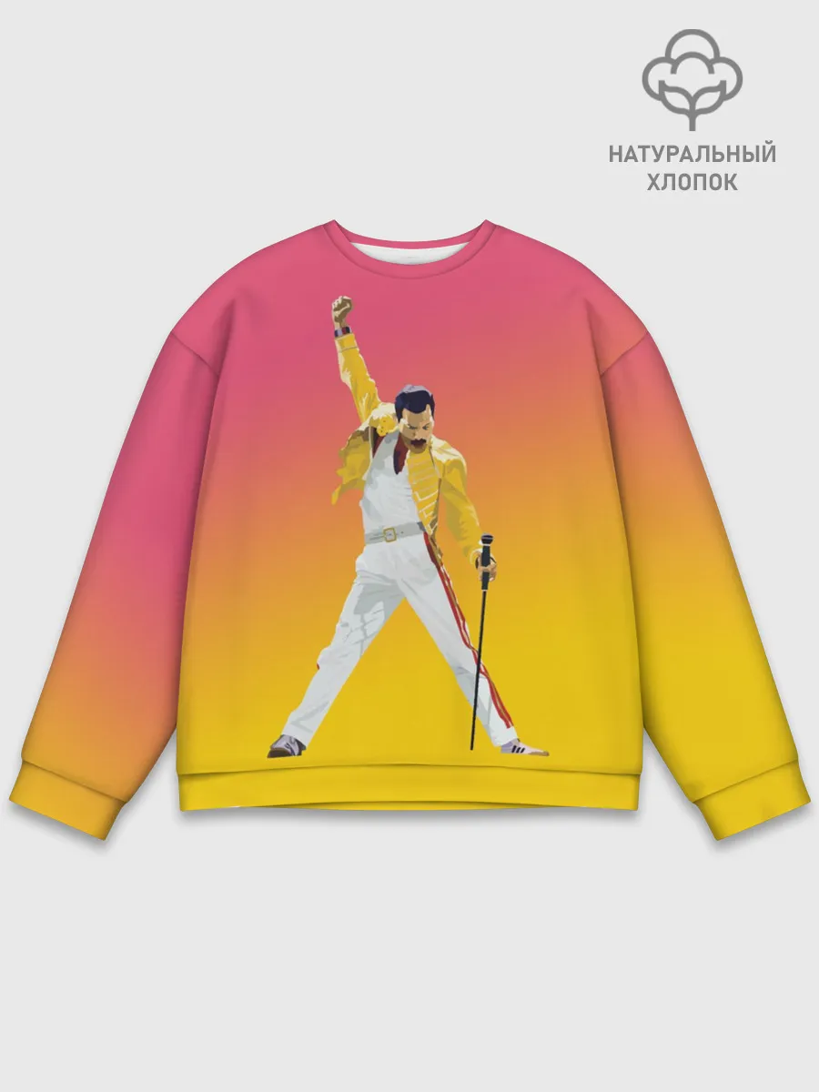 Мужской свитшот базовый / Queen: Фредди Меркьюри