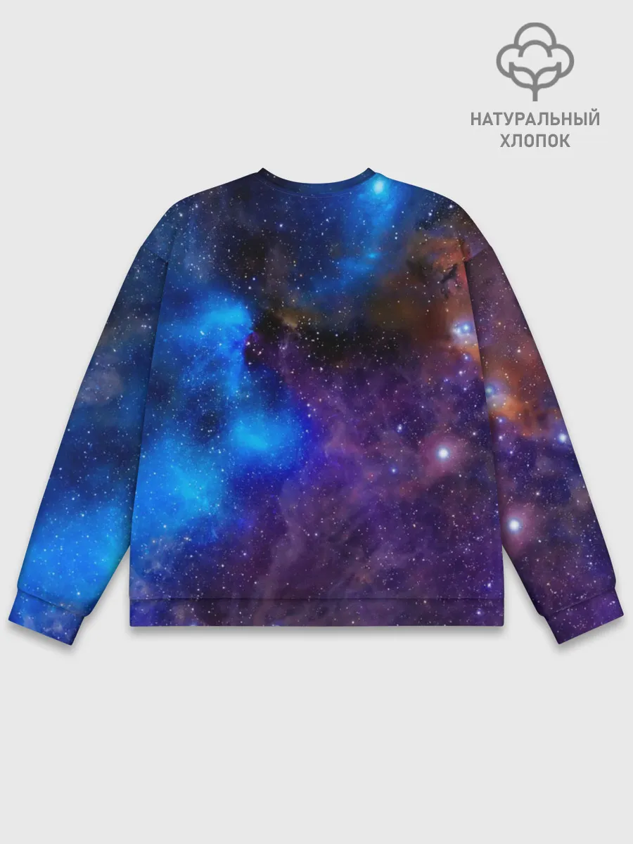 Мужской свитшот базовый / Мопс Космонавт