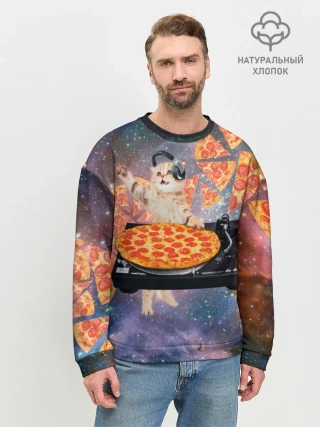 Мужской свитшот базовый / Кот Диджей
