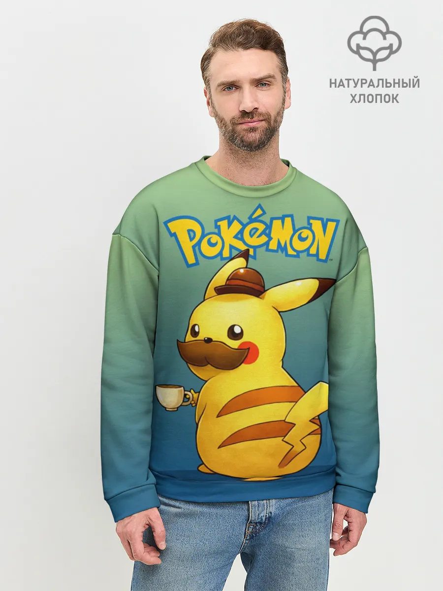 Мужской свитшот базовый / Детектив Пикачу покемон