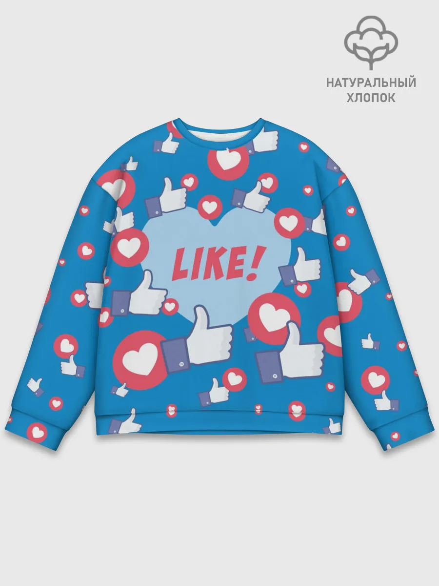Мужской свитшот базовый / Лайки и сердечки