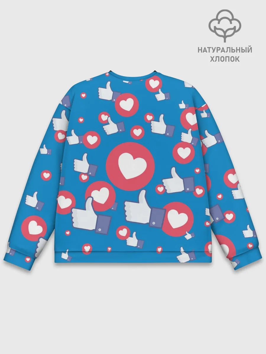 Мужской свитшот базовый / Лайки и сердечки