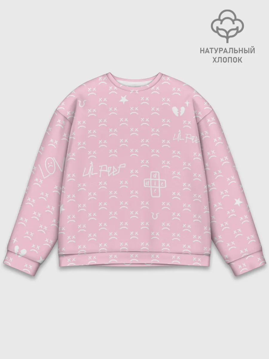 Мужской свитшот базовый / Lil Peep pink pattern
